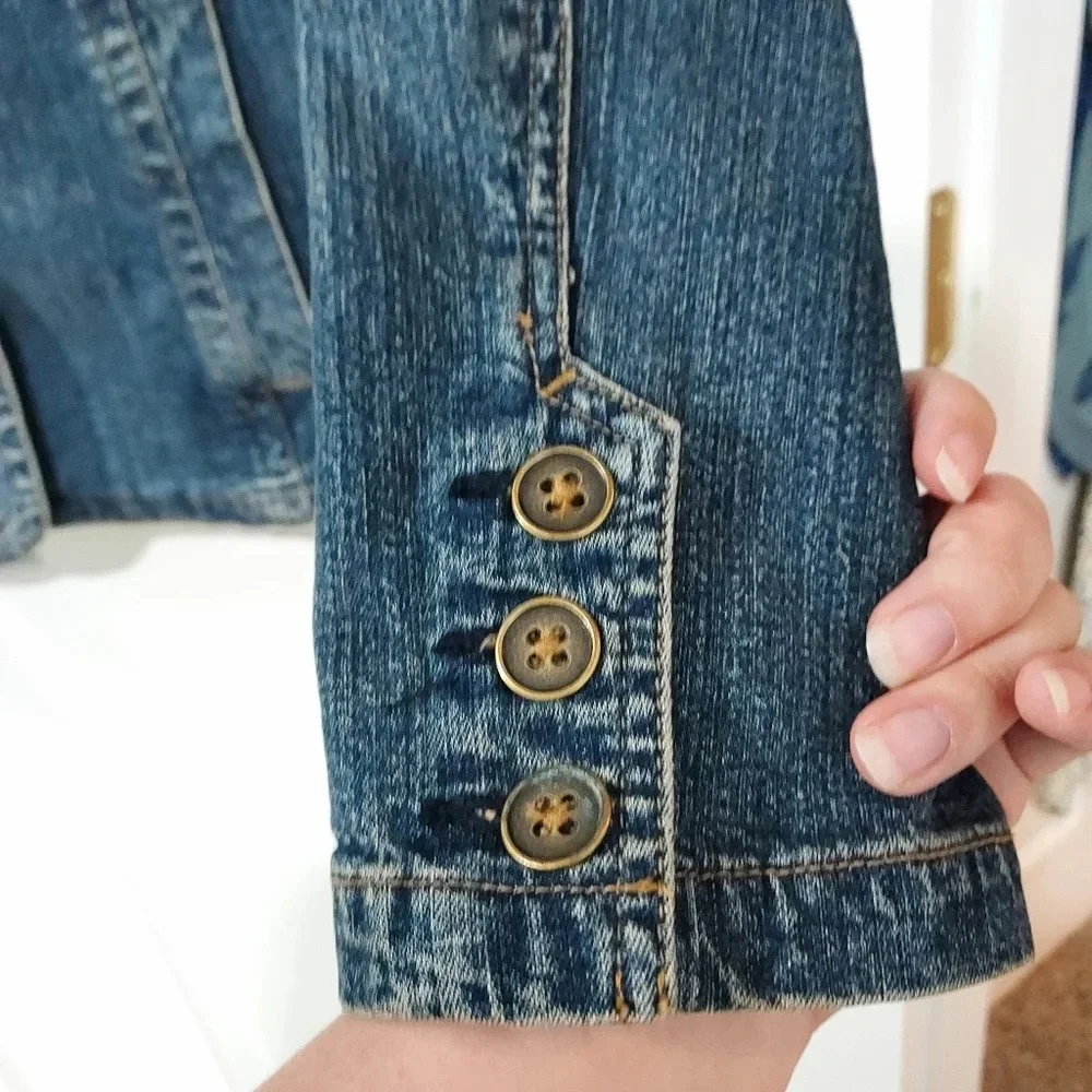 St. John's Bay Medium Wash Denim Long Sleeve Jacket in Size XL
